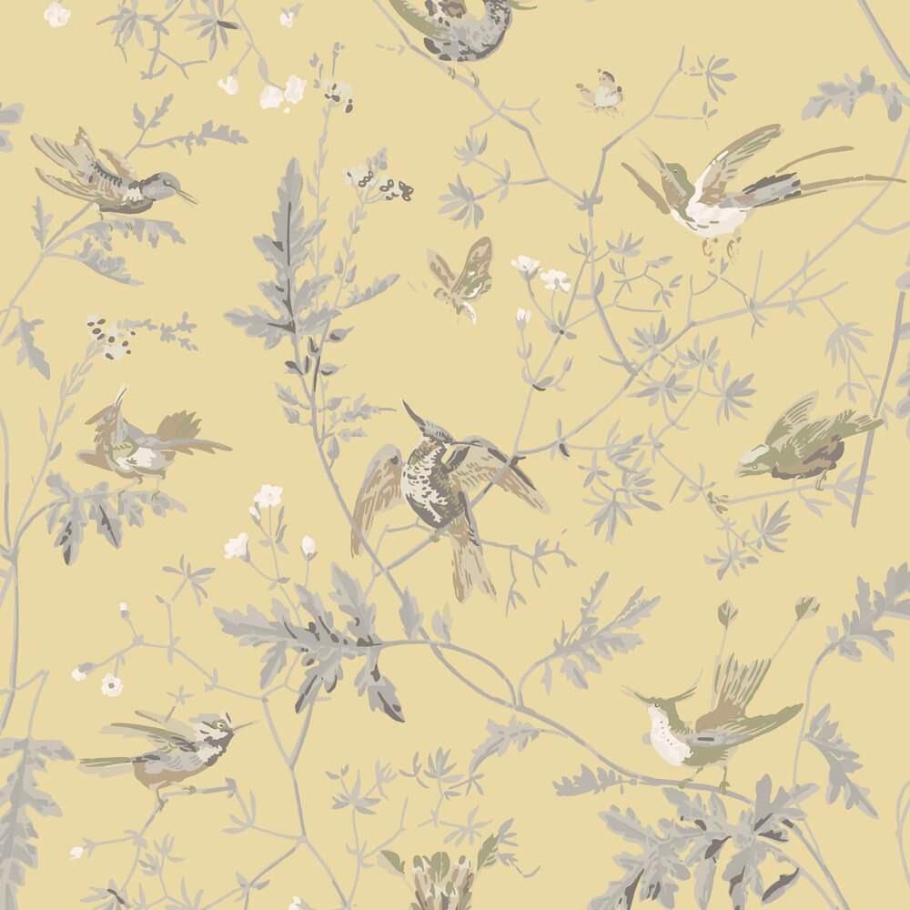 Hummingbirds Silk Fabric 