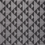 Designers Guild Kappazuri PDG1065/01 Graphite-  Pattern in metallic silver on black background