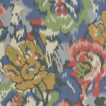 Missoni Home FLOWER POT 10300 A soft palette of denim blue, powder blue, grey blue, peach pink, c...