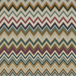 Missoni Home HAPPY ZIGZAG 10332 A harmonious blend of warm ochre, teal blues, and rich burgundy hues.