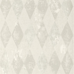 Designers Guild Arlecchino PDG1090/01 Ivory- Diamond pattern in ivory with discreet metallic silver highl...