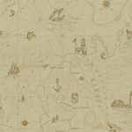  Searsport map - Brown & Beige Wallpaper PRL5027/02