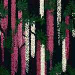 Designers Guild Wisteria alba PCL7032/01 Magenta - Pink / Green / White
