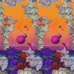 Christian Lacroix Novafrica sunset scene 2 tangerine PCL7050/01 Tangerine
