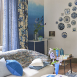 Designers Guild Shoshi PDG1163/01 Deep cobalt blue transitioning to lighter shades, creating a stunni...