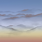 Armani Casa BASHO 9902 Soft gradients of lavender, sky blue, warm gold, and subtle orange ...