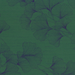 Armani Casa DALI 9873 Matt forest green  with royal blue ginkgo leaf pattern