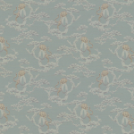 Armani Casa SUMATRA  9342 Dusty aqua blue with tonal shades and beige brown tiger motif.