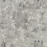 Christian Lacroix Exotisme PCL1006/04 linen and grey on a silver metallic background
