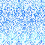 Designers Guild Arabesque  PDG1029/01 Cobalt on a white background
