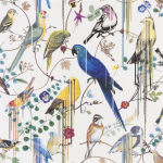 Christian Lacroix Birds sinfonia PCL7017/02  Perce Neige - Multicoloured birds in vibrant shades of blue, lemon...
