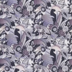 Osborne & Little FANTASQUE F6860-03 Lavender, mauve and dark navy with light grey highlights