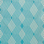 Osborne & Little PETIPA F6861-03 Vibrant turquoise blue with cream linear pattern