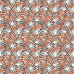 Osborne & Little CHRYSLER F6862-02 Terracotta orange, white and slate grey with blue accents