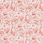 Nina Campbell PAMIR NCF4177-02 Coral pink and tomato red tones on cream background