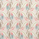 Nina Campbell FONTIBRE NCF4195-02 Coral pink, seafoam blue and beige with taupe brown accents
