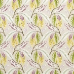 Nina Campbell FONTIBRE NCF4195-05 Bright yellow, apple green and purple on cream background