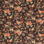 Nina Campbell PERDANA NCF4245-05 Dark brown, coral orange and teal with green accents