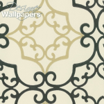 Nina Campbell Amati NCW4011-03 Black and gold on cream.