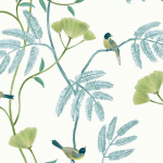 Today Interiors Kohana Branch CH30302 White, blue, lime, navy, brown