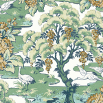 Today Interiors HANAE TREES CH30504 Tonal greens, beige, light blue, caramel, grey and white