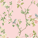 Today Interiors Jangmi Trail CH31617 A soft pink, green, yellow and blue