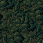 Today Interiors SOUTHWARK CL30206M Emerald green and olive trees on a natural beige background.
