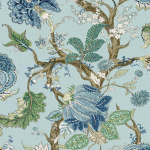 Today Interiors SOUTHAMPTON CL30622 Aquamarine and mint green on a pale blue background.