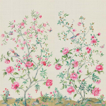 Today Interiors SWAN LANE CL33100M Various shades of green leaves and branches with vibrant pink, whit...