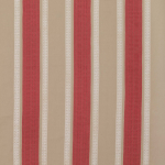 Osborne & Little Chantilly Stripe Fabric F6561-03 Red / Linen