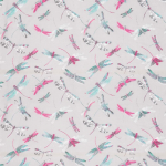 Osborne & Little Dragonfly Dance Fabric F6630-03 Pink, turquoise and greys