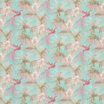 Osborne & Little Bird of Paradise Fabric F6631-03 Fuchsia on Turquoise 