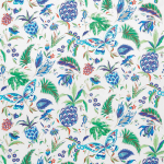 Osborne & Little Habanera Fabric F6794-03 Pebble/Grass/Ultramarine/Blue