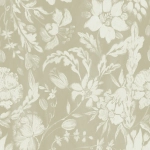 Mind The Gap FLOWERY ORNAMENT WP30037 A soft taupe background complemented by off-white and beige floral ...