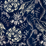 Mind The Gap FOLK EMBROIDERY WP30016 FOLK EMBROIDERY INDIGO Wallpaper