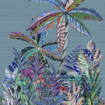 Jannelli & Volpi JAIPUR GARDEN Panel JV-6872 Blue, purple, red, pink, orange, green, black, off-white