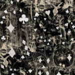 Jean Paul Gaultier BERIBA 3333-04 A dramatic black background with grey / white toned botanical fores...