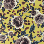 Jean Paul Gaultier MACAO 3341-03  Radiant golden-yellow background with fuchsia, coral, and creamy iv...