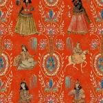 Mind The Gap MAGHREBIAN FOLKTALE WP20746 Deep red tones interwoven with detailed designs, adding a dramatic ...
