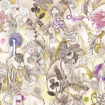 Missoni Home Dreamland 20095 Brown and saffron version with pink, purple and cobalt blue details.
