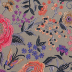 Missoni Home Oriental Garden 10015 Grey, purple, peach, peach pink, coral pink, orange, taupe, brown, ...