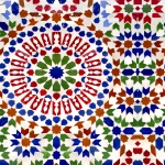 Mind The Gap Mosaic WP20263 Blue, Green, Red, Taupe
