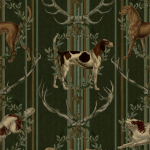 Mind The Gap MOUNTAIN DOGS WP20675 Green, yellow, taupe, and brown. 
