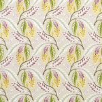 Nina Campbell Fontibre Fabric NCF4195-05 Amethyst/Green/Yellow