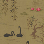  Swan Lake - Gold Wallpaper NCW4020-07