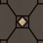 Nina Campbell Huntly NCW4126-07 Glossy black trellis on slate with gilver studs.