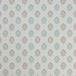 Nina Campbell Camille NCW4303-03 Aqua and beige on a white background
