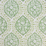 Nina Campbell Marguerite NCW4304-01 Green on an ivory background
