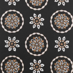 Nina Campbell Garance NCW4354-05 silver and copper on a black background