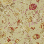 Ralph Lauren Marston Gate Floral PRL705/04 pink, yellow, browns and white on a light meadow green background
